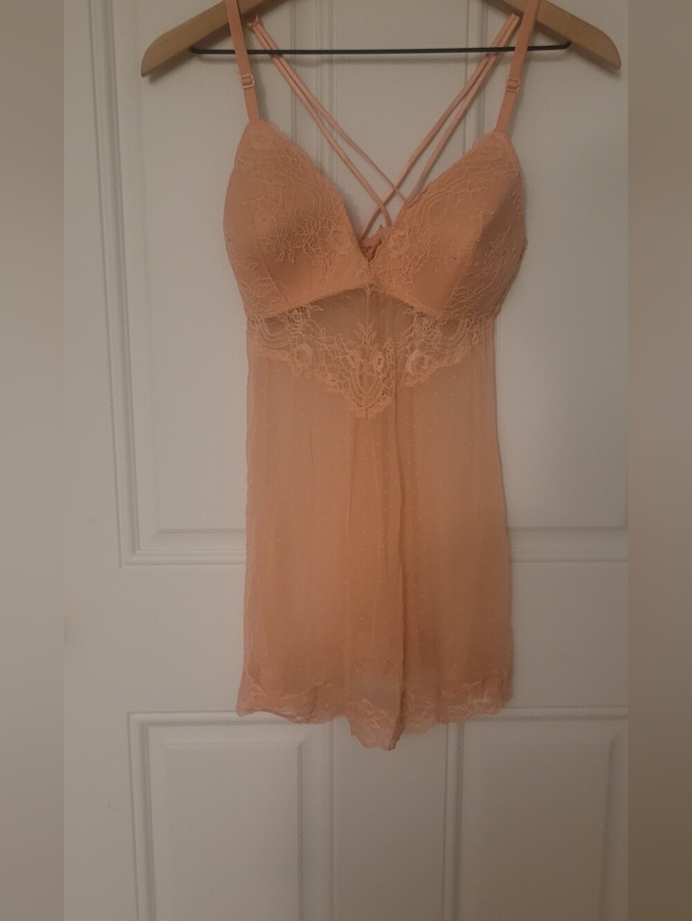 Gilligan & O'Malley Peach Lace Chemise Size Medium